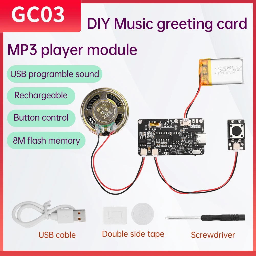 GC03 Recording Card Movement Creative Gift Box Christmas Birthday Card