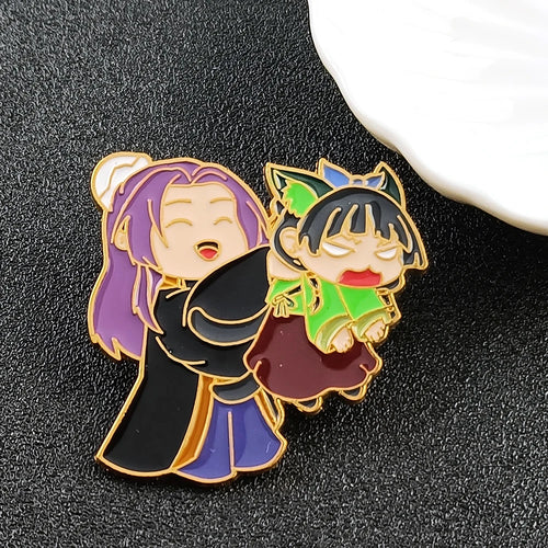 Fashion Maomao Enamel Pin Anime Character Cute Expression Lapel Pin
