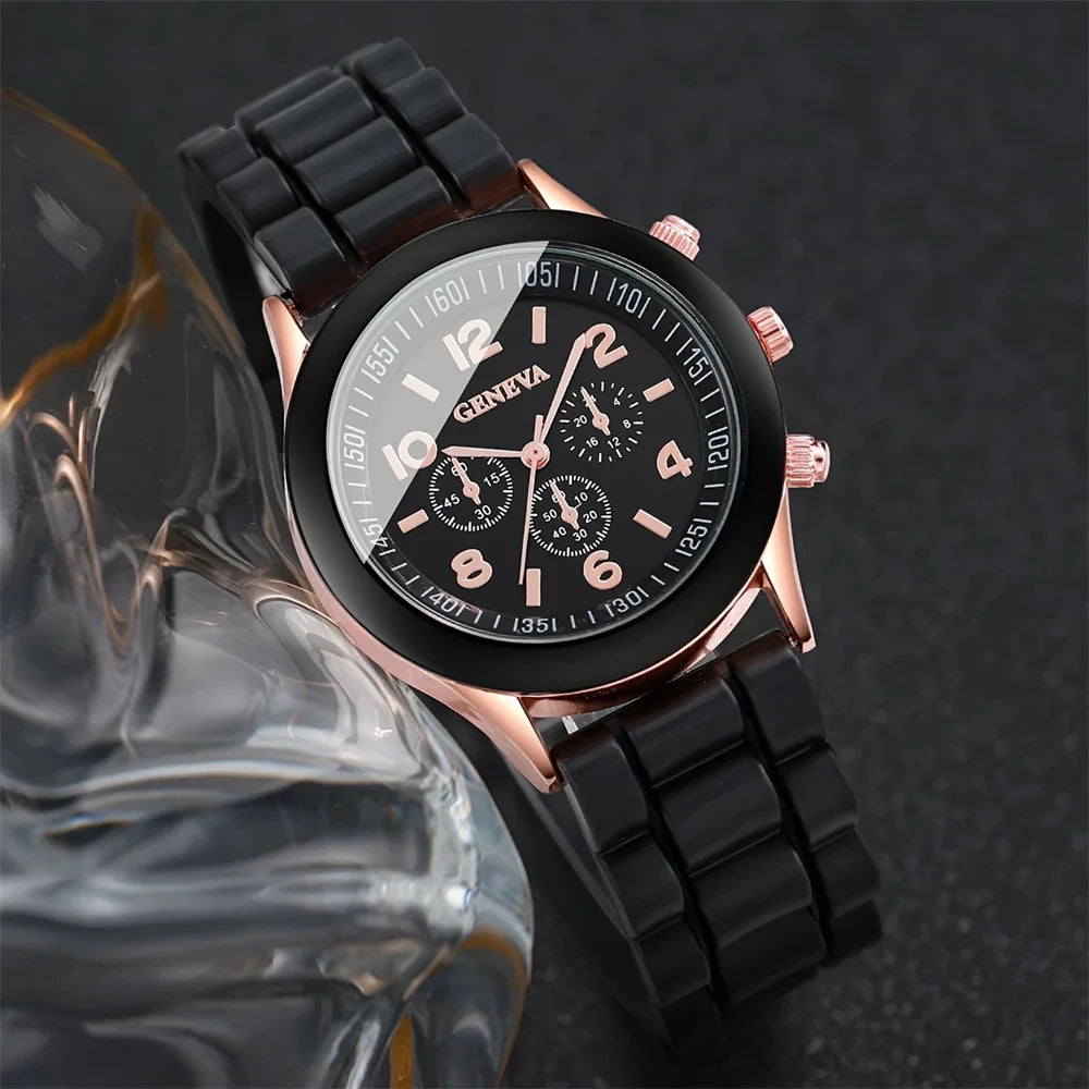 2Pcs Luxury Women's Watch Set Fashion Luxury Elegant Alloy Wristwatch