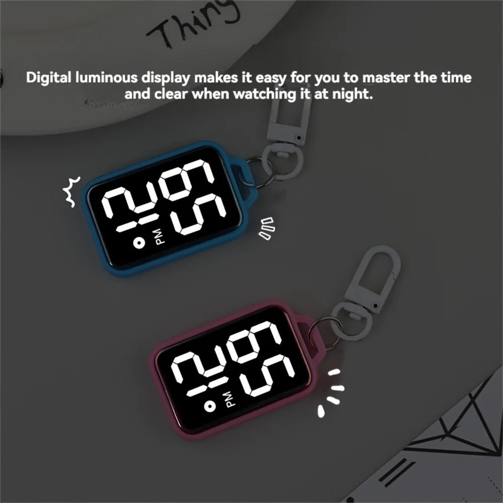 1PC LED Keychain Pocket Watch Digital Display Electronic Watch Student