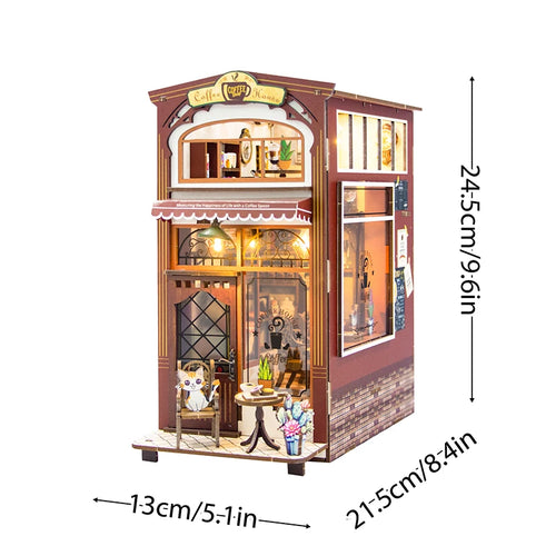 DIY Book Nook Shelf Insert Kit 3D Wooden Puzzle Doll House Assembly
