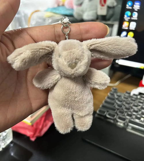 Stuffed Animals Cute Cartoon Rabbit Keychain Love Pompom Trinket Toy