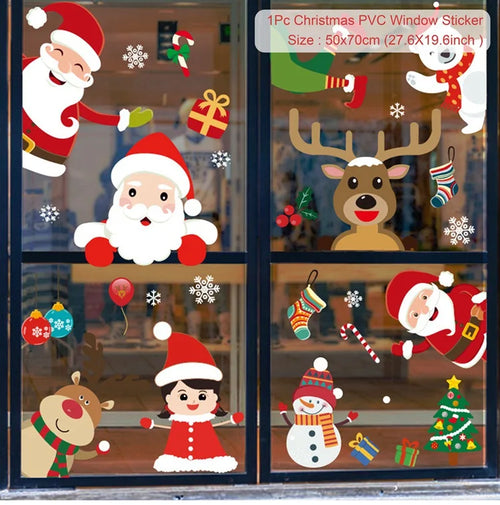 Christmas Window Sticker Merry Christmas Decorations For Home 2023