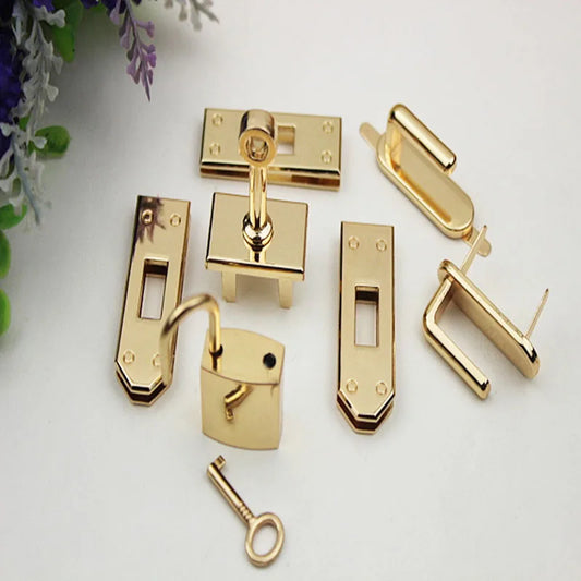 1 Set( 7 pcs) 45mm 4 Colors Metal Bag Lock Hardware Accessories
