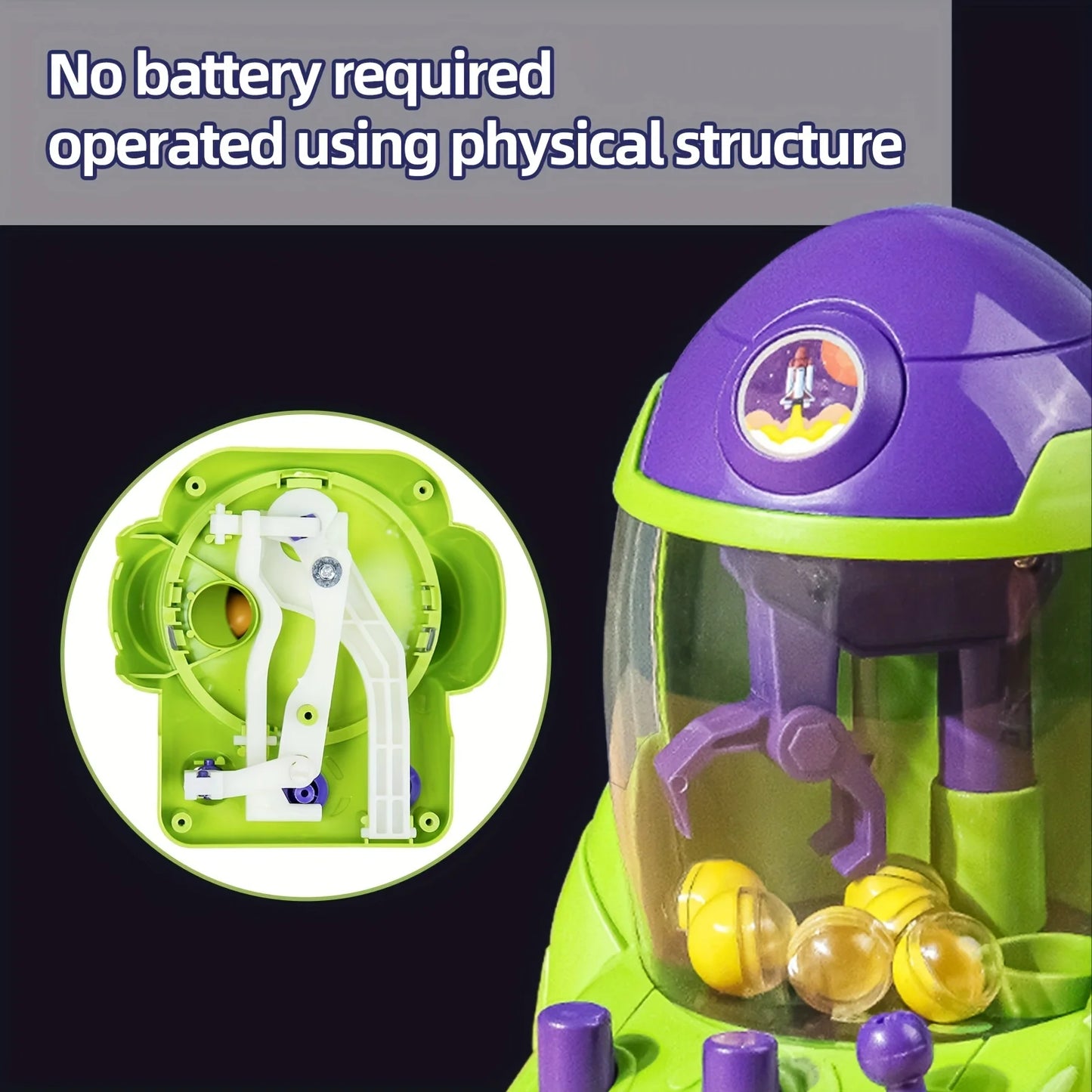 Space Rocket Crawler, Ball Pincer, Egg Twister - Use this toy as a