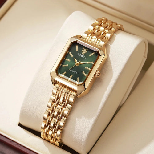 Fashion Rectangle Women Watches Ladies Stainless Steel Strap Quartz