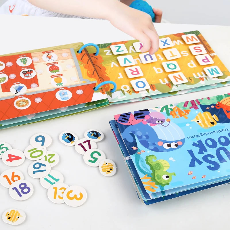 New Montessori Scene Stickers for Children DIY Hand-on Puzzle Reusable