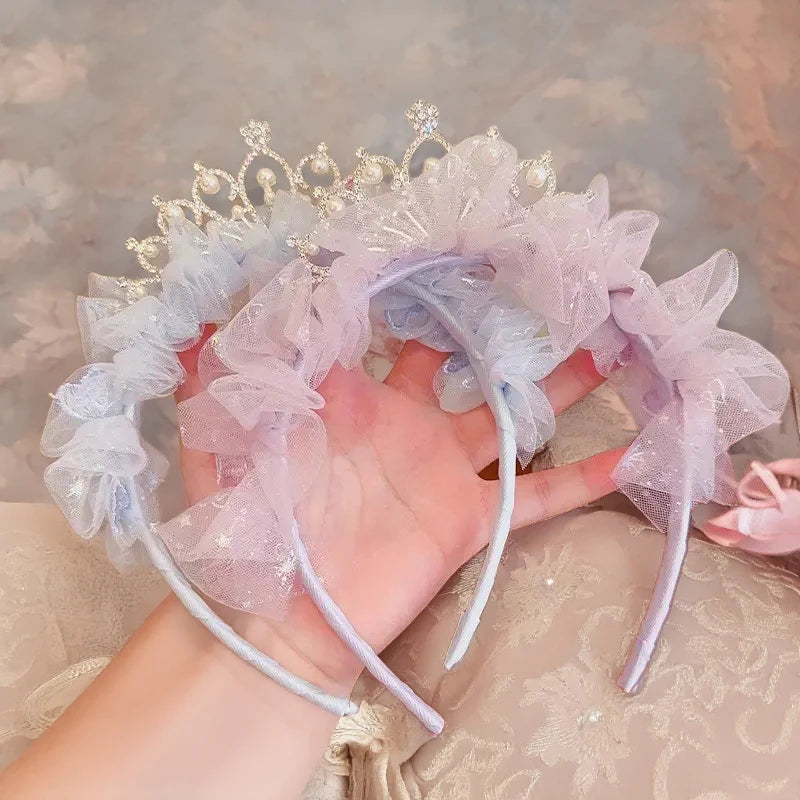 Sweet Lovely Girl Headband Hair Accessories Pink Blue Kawaii Lace