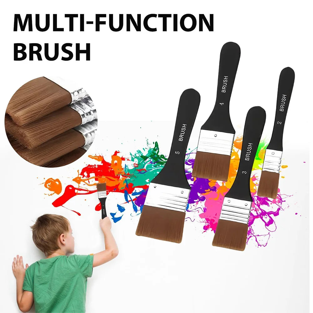 Paint Brush, Flat Bright Paint Brushes Craft Basecoating Paint Brushes