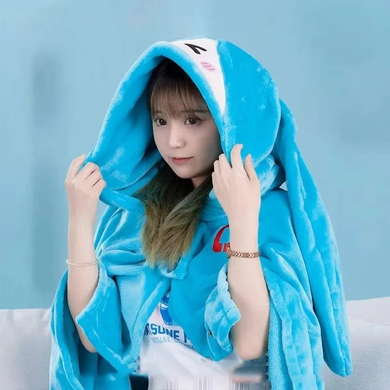 Hatsune Itabag Multi Functional Hooded Air Conditioning Blanket Soft