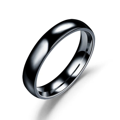 Simple 4mm 6mm Titanium Ring Women Men Prevent Allergy High Polished