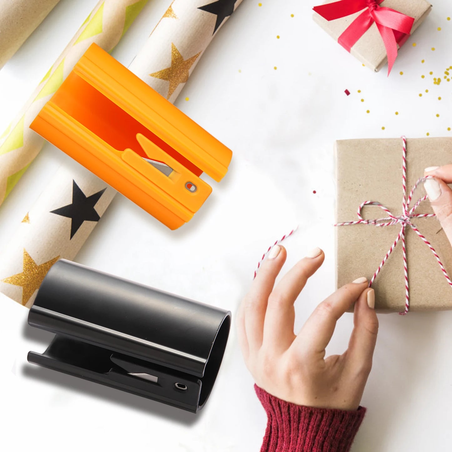 1PC HORN Sliding Wrapping Paper Cutter - Easy-Glide Gift Wrap Trimmer