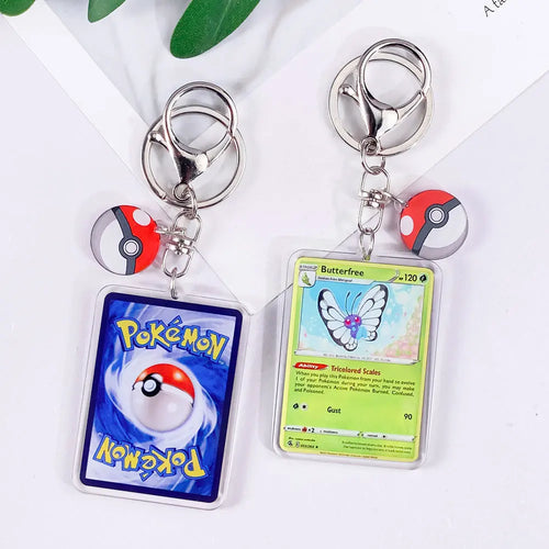 Pokémon Card Cute Acrylic Car Keychain Accessories Pikachu Charizard
