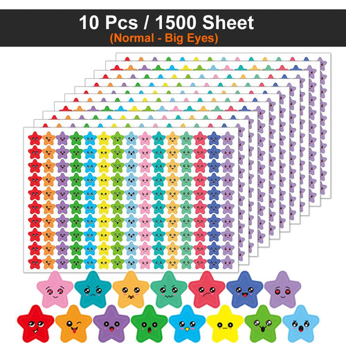 450-3000 Sheet Happy Face Stars Reward Sign Stickers Pack DIY