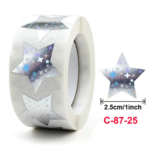 500pcs Colorful Star Adhesive Holographic Star Stickers Scrapbook