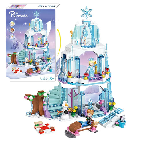 Disney Princess Elsa Ice Castle Princess Magic Castle Set Building