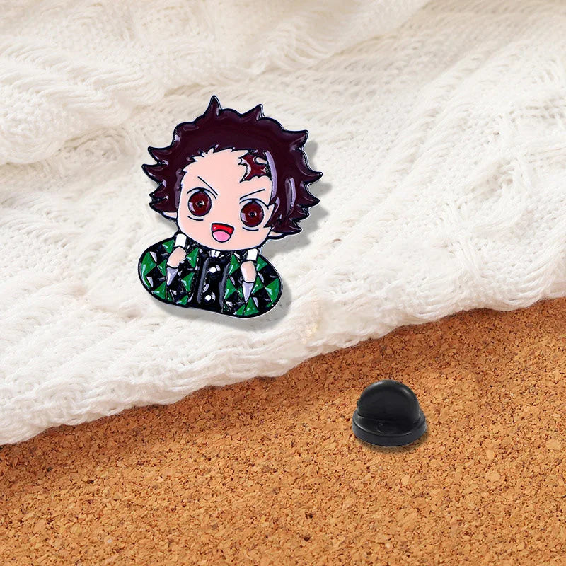 5 Pcs/set Demon Slayer Anime Cosplay Brooches Cute Character Pins