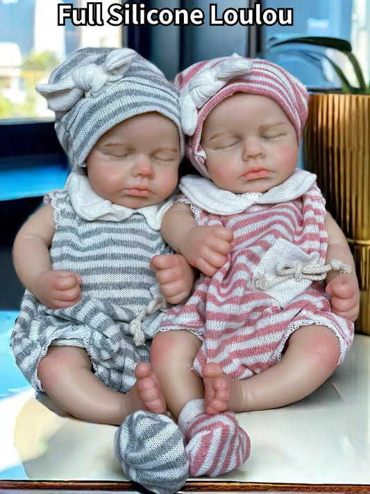 13 Inch Full Body Silicone Loulou Boy Or Girl Open Mouth Handmade Soft
