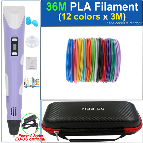 Children's 3D Pen 3D Drawing Printing Pen with LCD Screen Power