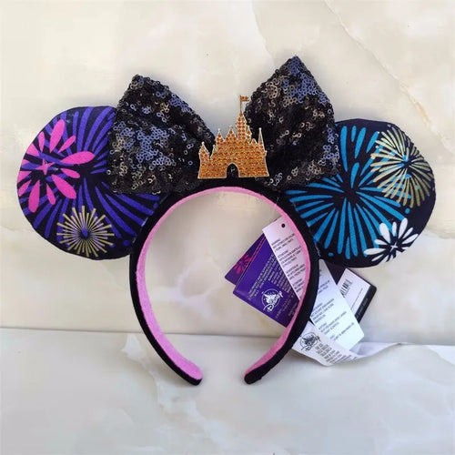 Disney Princess Headband Mickey Ear Rapunzel Snow White Sequin Bow