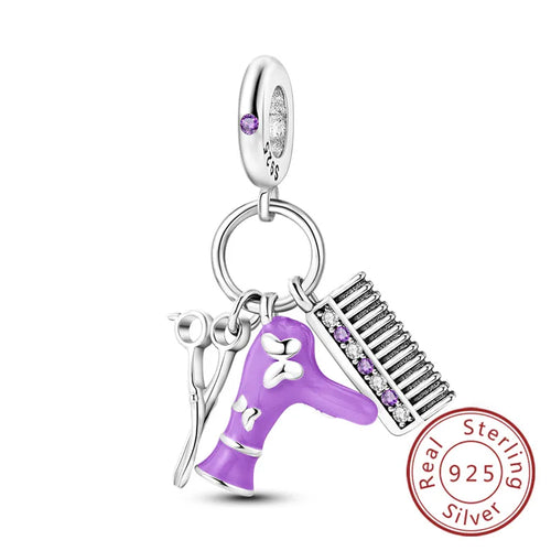 Fit Original 925 Sterling Silver Charms Beads Bow Perfume Bottle Pink