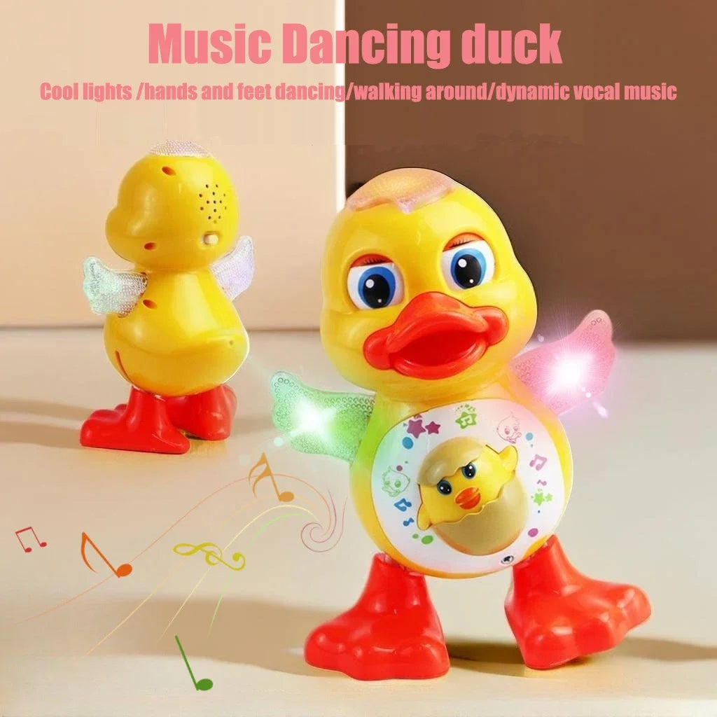 Electronic Toys Dancing Duck Funny Blink Eyes Flashing Light Shake The