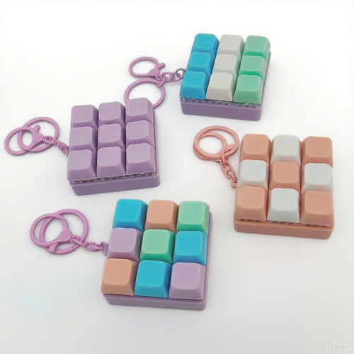 New Keyboard Fidget Toy, Fidget Clicker Keyboard Fidget Keychain,