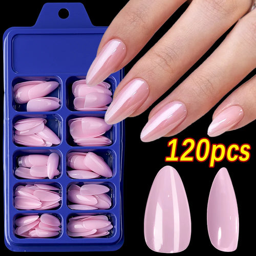 120Pcs Red Short Square Fake Nails Summer Glossy Full Cover Press on