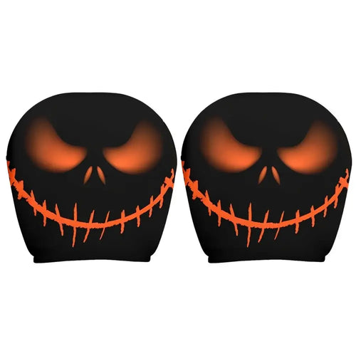 2PCS Cute Big-Eyed Cartoon Car Headrest Covers Universal Fit for Cars