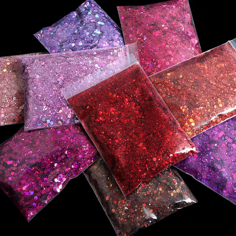 30g/Bag Holographic Chunky Glitter Craft Glitter Powder Mixed Chunky