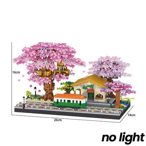 Mini Sakura Tree Building Blocks Set Diy Cherry Blossom Bricks with