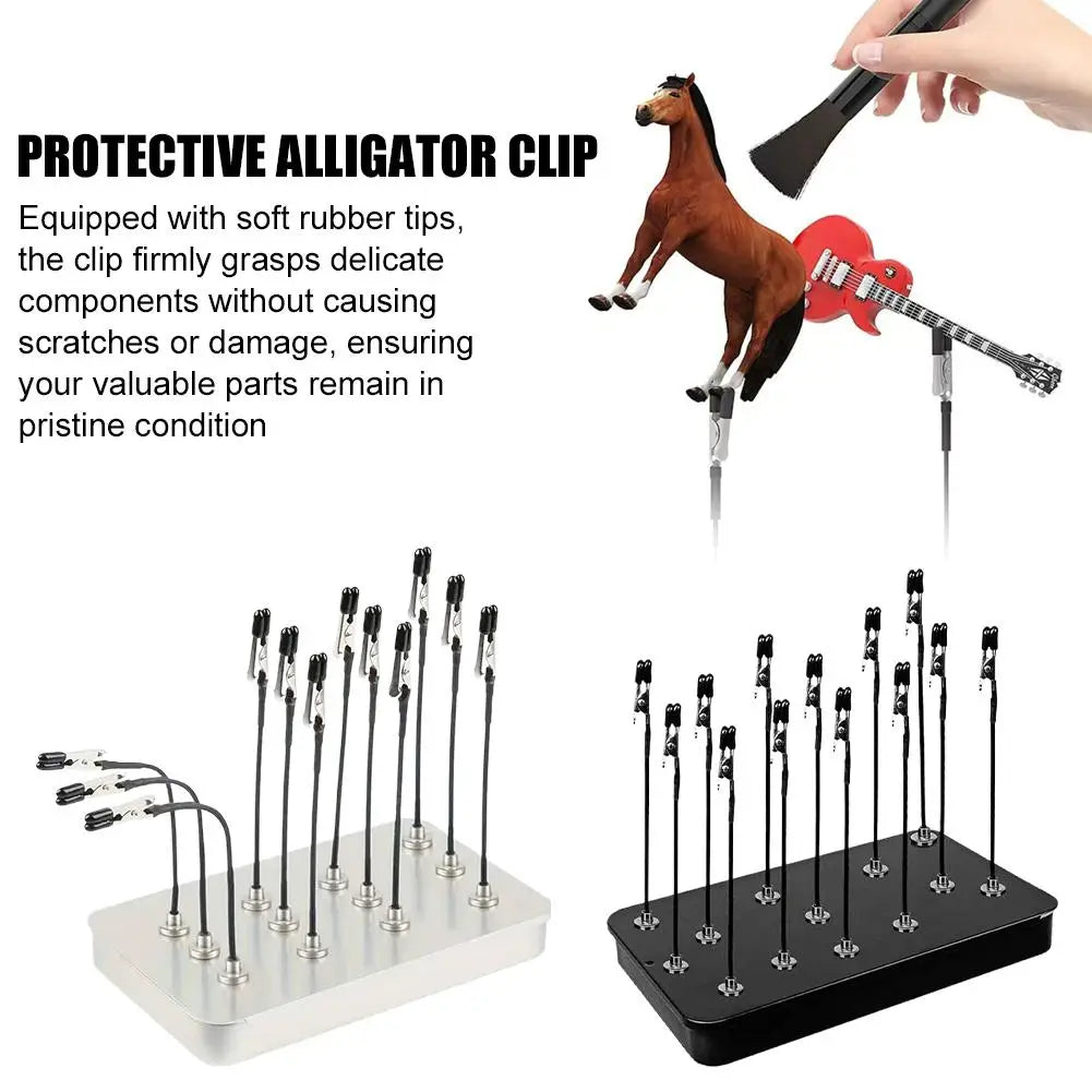 Model Painting Stand Base Holder 13PCS Alligator Clip Sticks Magnetic