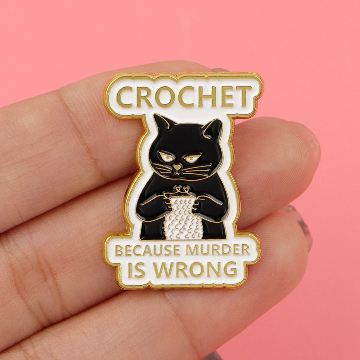 Black Cat Frog Quote Enamel Pin Rainbow Gay Brooch Badge on Backpack