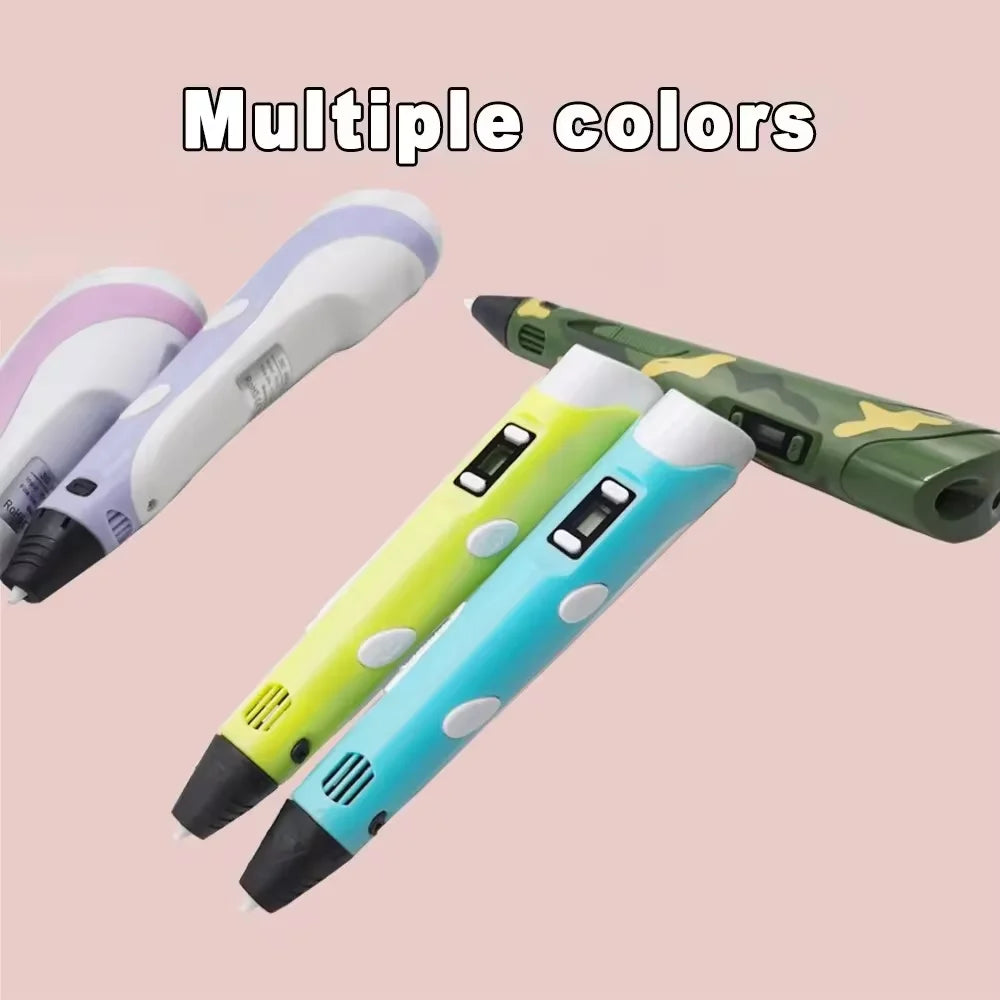 Electronic 3D Printing Pen with 9M PLA Consumables High-Temperature 3D