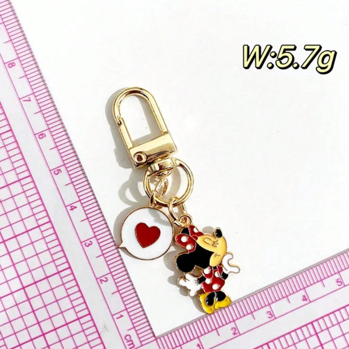 2pcs Disney Mickey Mouse Metal Keychain, Minnie Mouse, Kawaii Bag