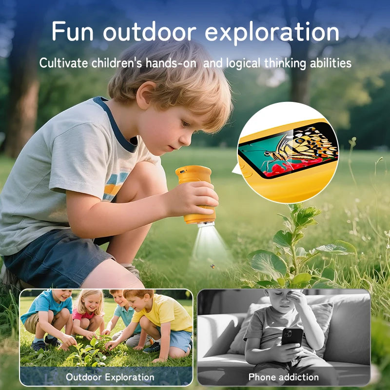 1000X Handheld Microscope for Kids 2.0" Screen Rechargeable Mini