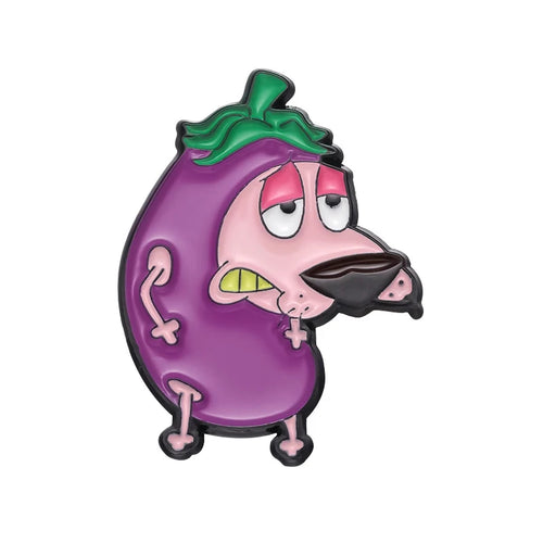 Cartoon Courage Cowardly Dog Brooch Enamel Pins Cute Pink Animal Dog