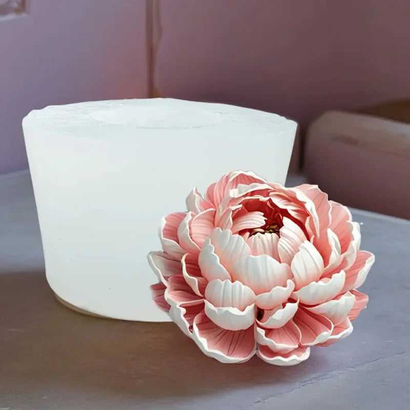 3DElegant Floral Silicone Mold，Layered Peony Flower Design - Irregular