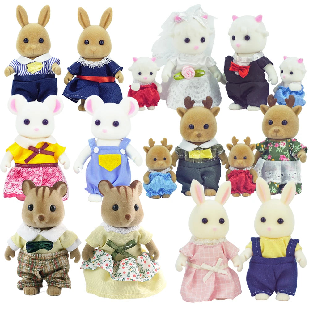 Rabbit Doll 1/12 Micro Dollhouse Reindeer Sheep Elephant Squirrel