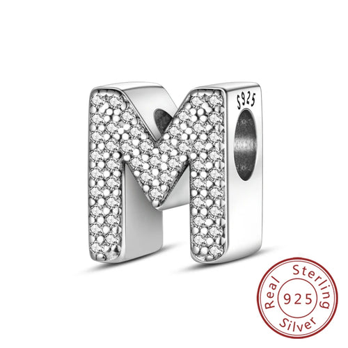 Charms Fit Original Bracelet A-Z Alphabet Charms Beads 925 Sterling