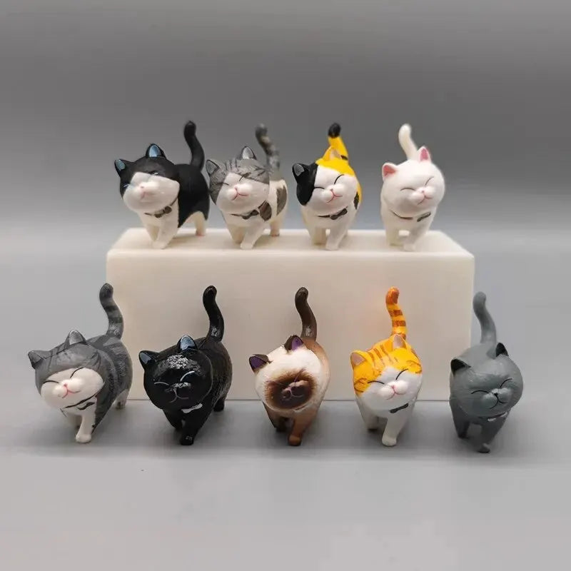 9pcs Cute Cat Ornaments Set, Kawaii Desktop Decor for Home Office,