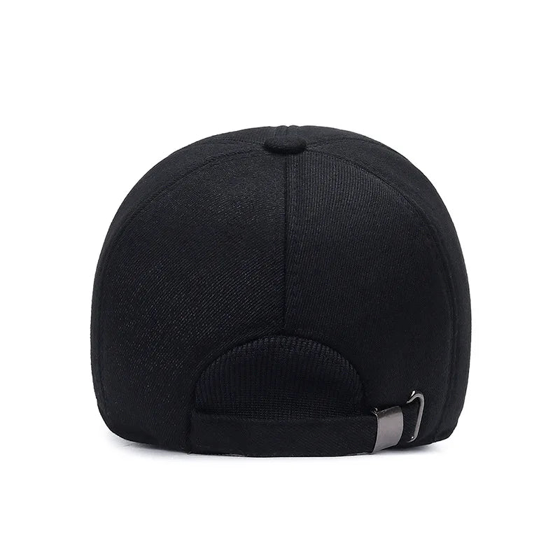 Auturnn Thick Warm Men Winter Baseball Cap With Ear Flaps, Ideal