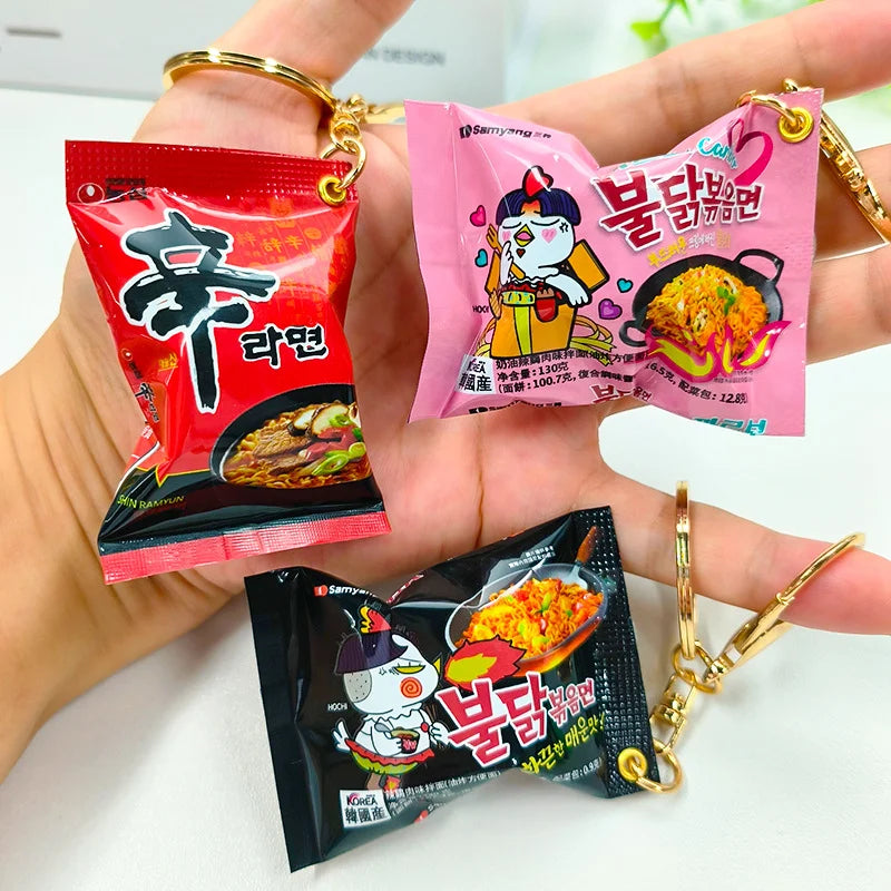 Simulation Instant Noodles Keychain On The Phone Mini Snacks Pendant