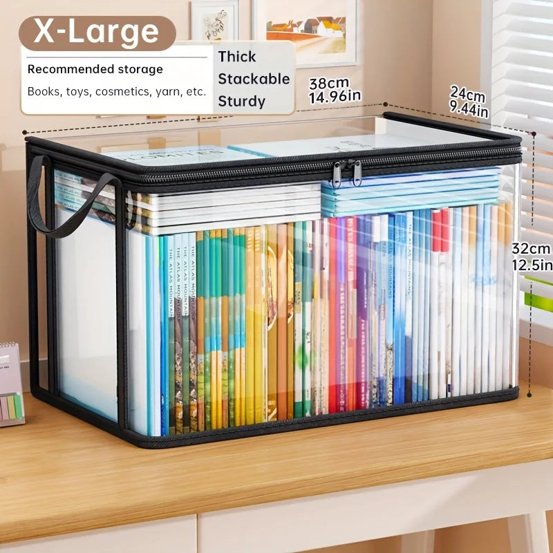 PVC Storage Bag with Flip Lid & Viewing Window - Durable Rectangular