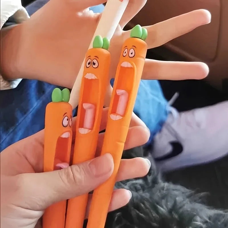 4pcs Multi-Expression Radish Shaped Gel Pens Creative Fresh Stationery