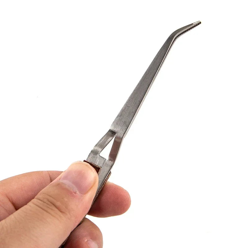 Stainless Steel Cross Locking Lock Tweezer Self Closing Jewelry