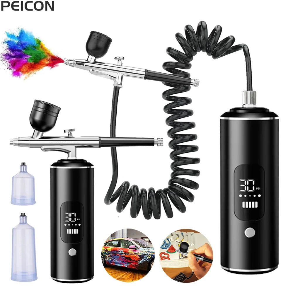 Airbrush with Compressor Portable Airbrush Painting Mini Spray Gun for