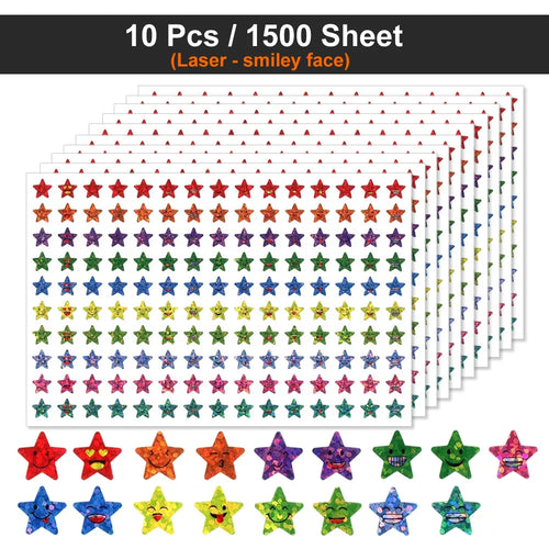 450-3000 Sheet Happy Face Stars Reward Sign Stickers Pack DIY