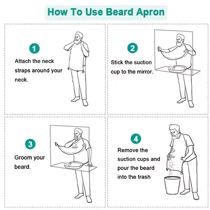 Men's Beard Shaving Apron - Cleaning Bib for Hairdressers and Shavers