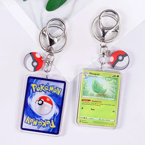 Pokémon Card Cute Acrylic Car Keychain Accessories Pikachu Charizard